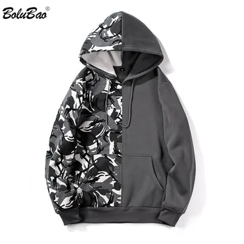 

BOLUBAO Winter Brand Men Hoodies Men's Camouflage Two-Color Hooded Sweatshirts Male Street Trend Casual Hoodie Clothing