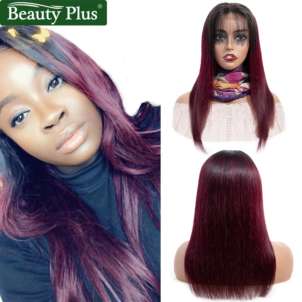 99J Lace Closure Wig 4x4 Honey Blonde #27 #30 Remy Brazilian Straight Hair Pre Plucked Burgundy Ombre Human Hair Wigs For Women (14)