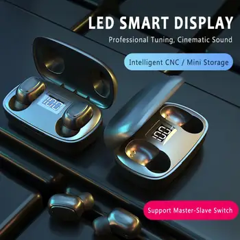 

tws Independent power supply design waterproof headphone, wireless Bluetooth 5.0 headset LED display noise reduction earphone