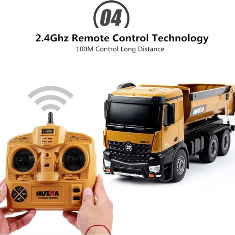 Multi-Functional Dump Truck 2.4G 6WD 5KG Loading Large Size With Loading Auto Un-Load Lifting Engineering Vehicle Long Time Used 3