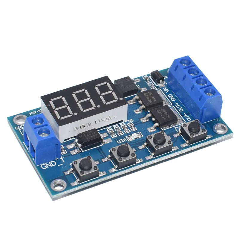 DC 12V 24V двойной МОП-светодиодный цифровой реле задержки времени цикл запуска