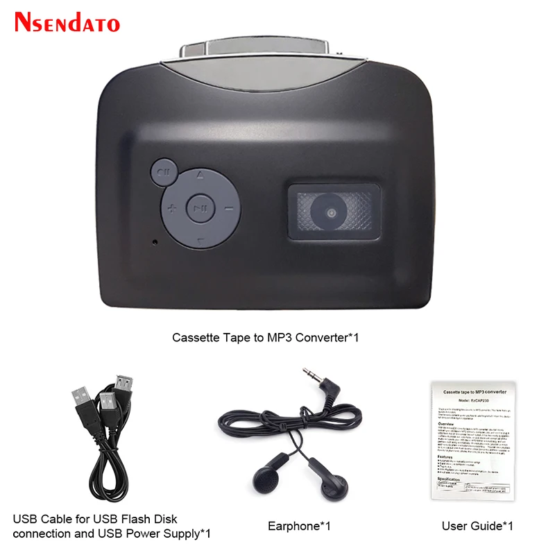 Ezcap 230 USB Cassette Tape Player Tape to MP3 Recording Music into USB Flash Drive Adapter Music USB Cassette Player Converter