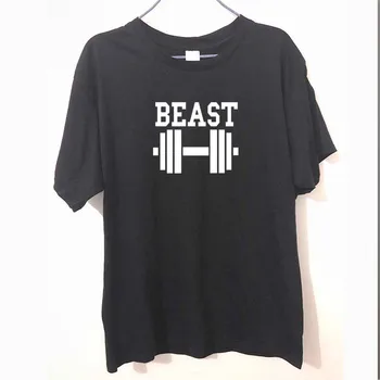 

New Beast dumbbell Couple Matching Workout Lift T Shirt Men Funny Cotton Short Sleeve T-shirt Tshirt camiseta