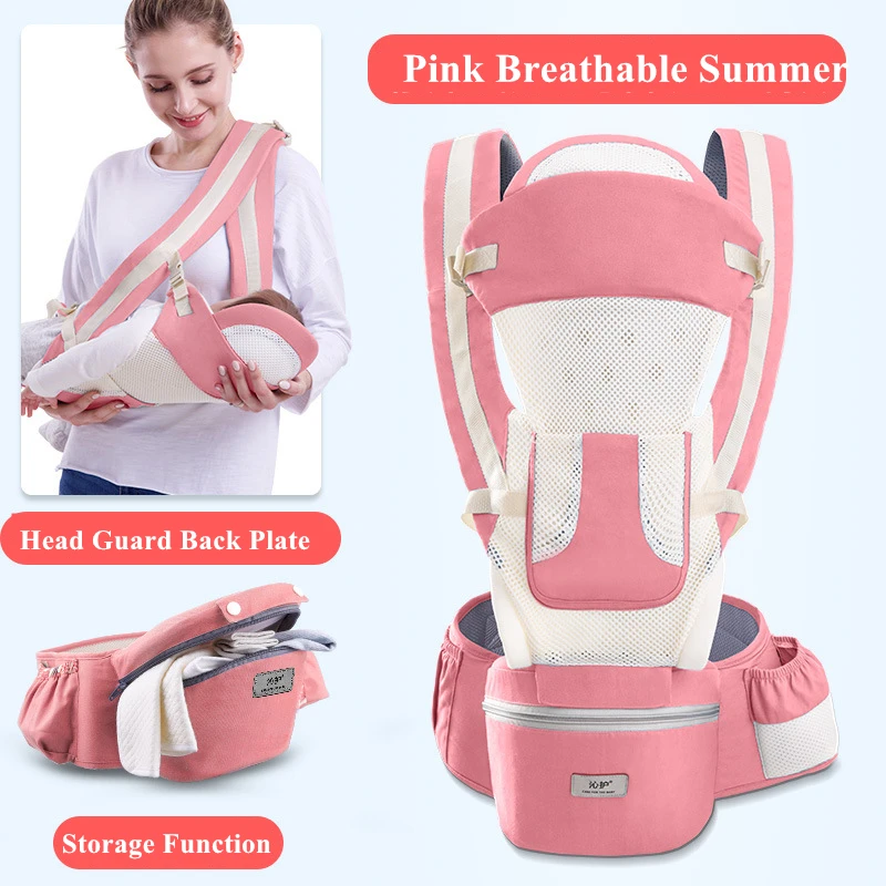 Pink Summer 09 Эргономичная Сумка-кенгуру для младенцев; Детские рюкзаки; слинг; пояс для ношения на талии; детская сумка-кенгуру для путешествий; Возраст 0-48 месяцев - Цвет: Pink Summer 09