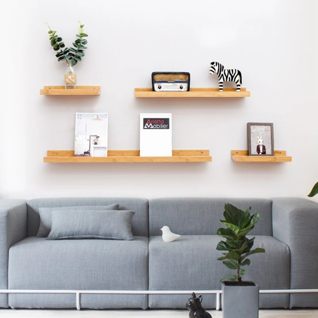 Kitchen Floating Shelves Wall Mounted Wooden Rack Decor for Room, Kitchen Storage and Display, DIY Hanging Shelves