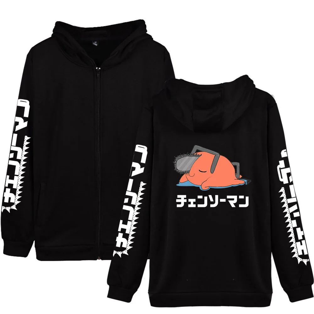 

Anime Chainsaw Man Men's Hoodie with Pocket Zipper Hooded Sweatshirts Zip Jackets Men Fleece Streetwear Warm Tracksuit
