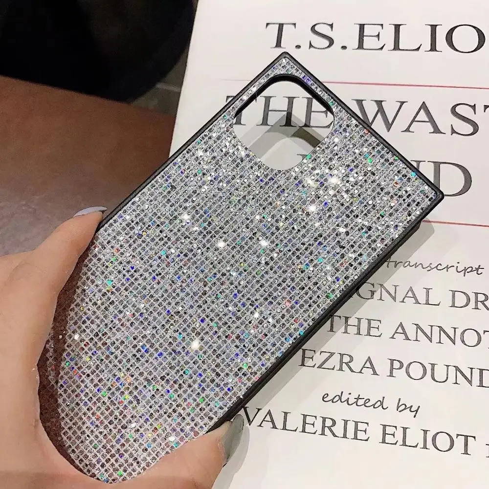 White Роскошный модный дизайн квадратной коробки, блестящий чехол для iPhone 11 Pro Max XS Max XR X 8 7 Plus - Цвет: White