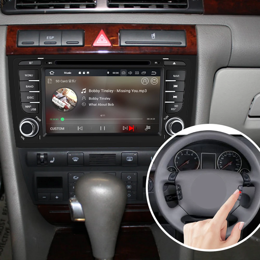 Top Android Bluetooth Autoradio Vehicle GPS Navigation for Audi A6 DSP Auto Radio 2 Din Touch Screen Car Multimedia Player Parktroni 4