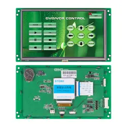 Painel touch, tela lcd tft de 7.0 polegadas com controle + porta rs232 uart compatível com qualquer microcontrolador
