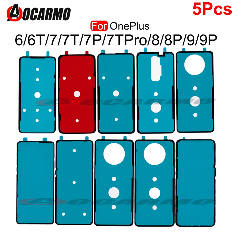 5 sztuk dla OnePlus 6 6T 7 7T 7Pro 8 9 Pro 9RT Nord 1 + 8 8T 9R 9Pro z powrotem osłona zamknęcia baterii samoprzylepna naklejka taśma klejąca wymiana