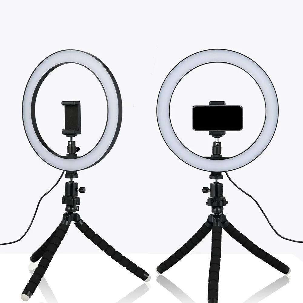 

LED Ring Light Tripod 26cm Phone Selfie Lights For Live Stream/Makeup/Video Dimmable Beauty Photography Ringlight