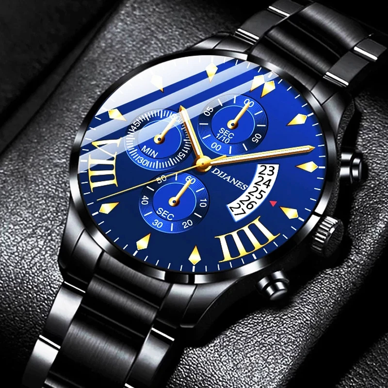 Reloj hombre 2021 модные мужские часы из нержавеющей стали Роскошные Календарь