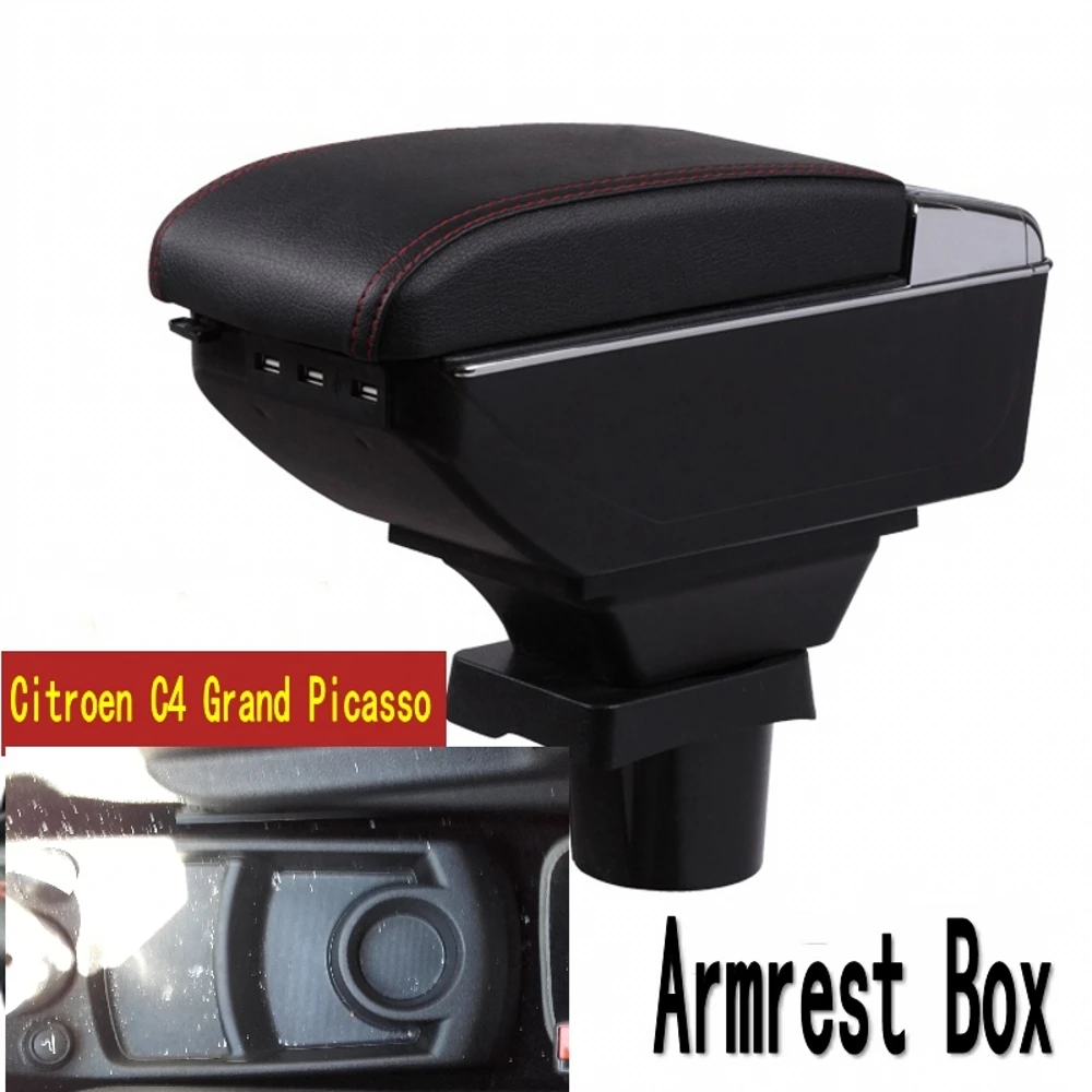 For C4 Grand Picasso Armrest Box Center console central Store content cup holder USB Charging heighten ashtray accessories | Автомобили и