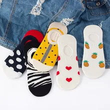 

Summer Women Funny Cotton Happy Invisible Boat No Show Socks Non-slip Men Short Low Sock Slippers Silicone Socks EU 36-44