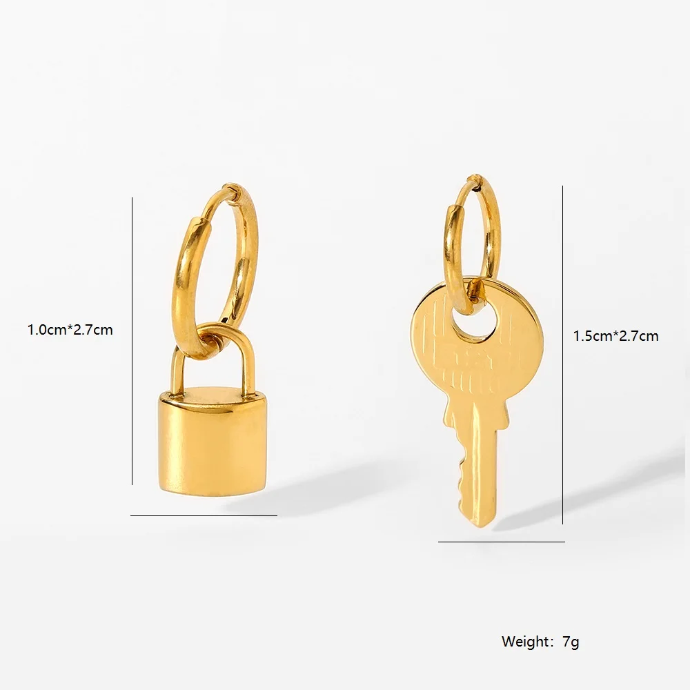 Italian 14kt Yellow Gold Mismatched Heart Lock and Key Earrings |  Ross-Simons