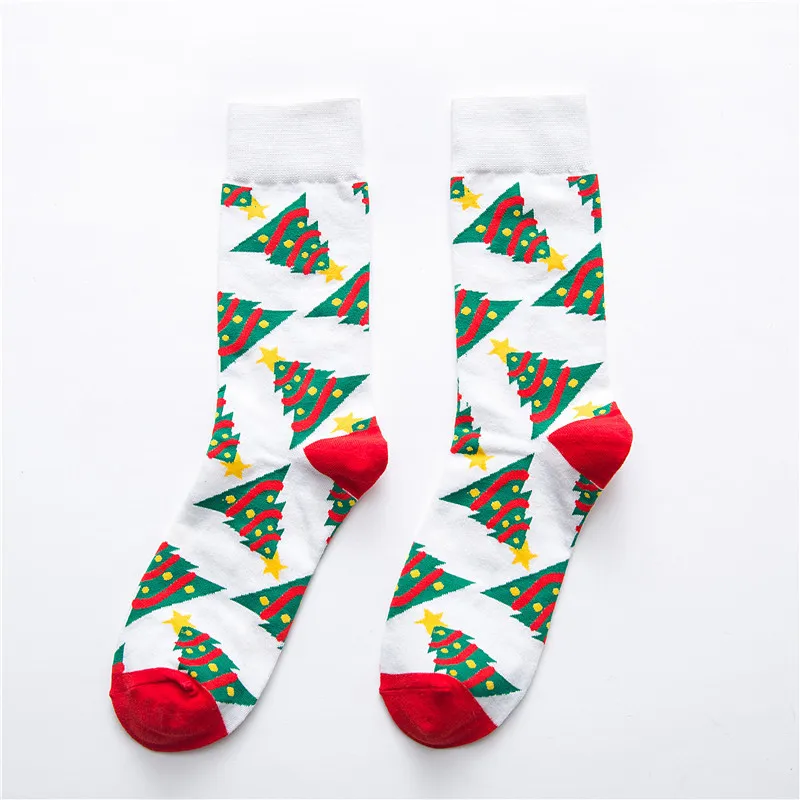 Популярные рождественские носки, женские носки, рождественский подарок, милые зимние носки для девушек, сумасшедшие носки, женские теплые носки, комплект - Цвет: whitetree