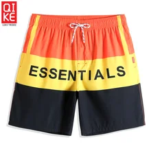 New Men’s Summer Sexy Bathing suit Solid Color stripe Board shorts joggers Printed Quick dry surfing swimsuit briefs mesh