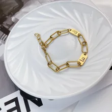 

Custom 1-3 Names Bracelet Personalized Nameplate Stainless Steel Rectangular Chain Bracelet For Women Jewelry Best Gift