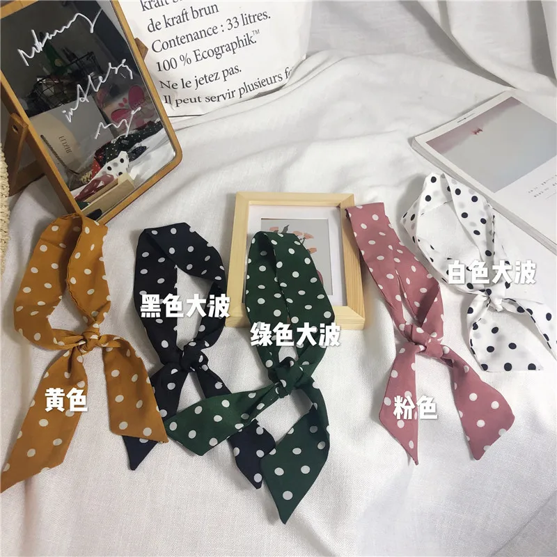 

Korean-style CHIC Retro Versitile Fashion Fine Strip Small Neckerchief Small Silk Rectangular Towel