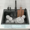 304 Stainless Steel Topmount Kitchen Sink With Knife-Holder Multifunction Single Bowl Dark-Gray Wash Basin For Kitchen Fixture 5