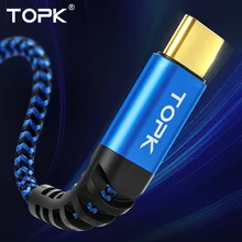 TOPK Micro usb type-C кабель 3A Быстрая зарядка для samsung Xiaomi huawei кабель для передачи данных для мобильного телефона type-C для Xiaomi Redmi Note 8