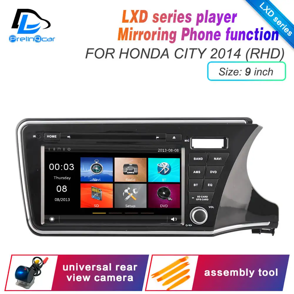 Ips сенсорный экран DSP звук Android 9,0 2 DIN 4g Lte радио для HONDA city 2008 года gps dvd-проигрыватель стерео навигация - Цвет: LXD  2014 R city