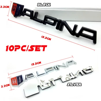 

10pc ALPINA Car Badge Emblem Sticker Logo rear trunk Decals Auto accessories For Alpina logo New styling Front Boot decals