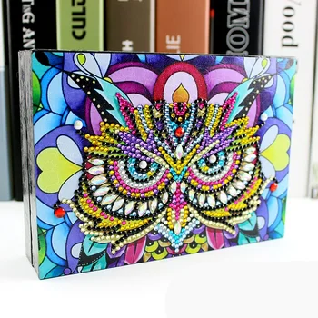 

Owl Pattern Design 5D Diamond Painting Kit Jewelry Box Diamond Mosaic Embroidery Cross Stitch Girlfriend Gift For Storage Home