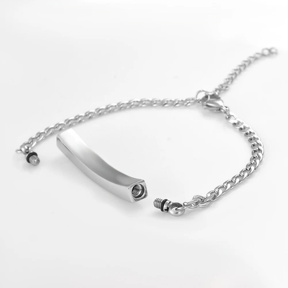 Dropshipping Customize Name Stainless Steel Cremation Urn Locket Bracelet Ashes Urn Keepsake Bracelet Jewelry 2