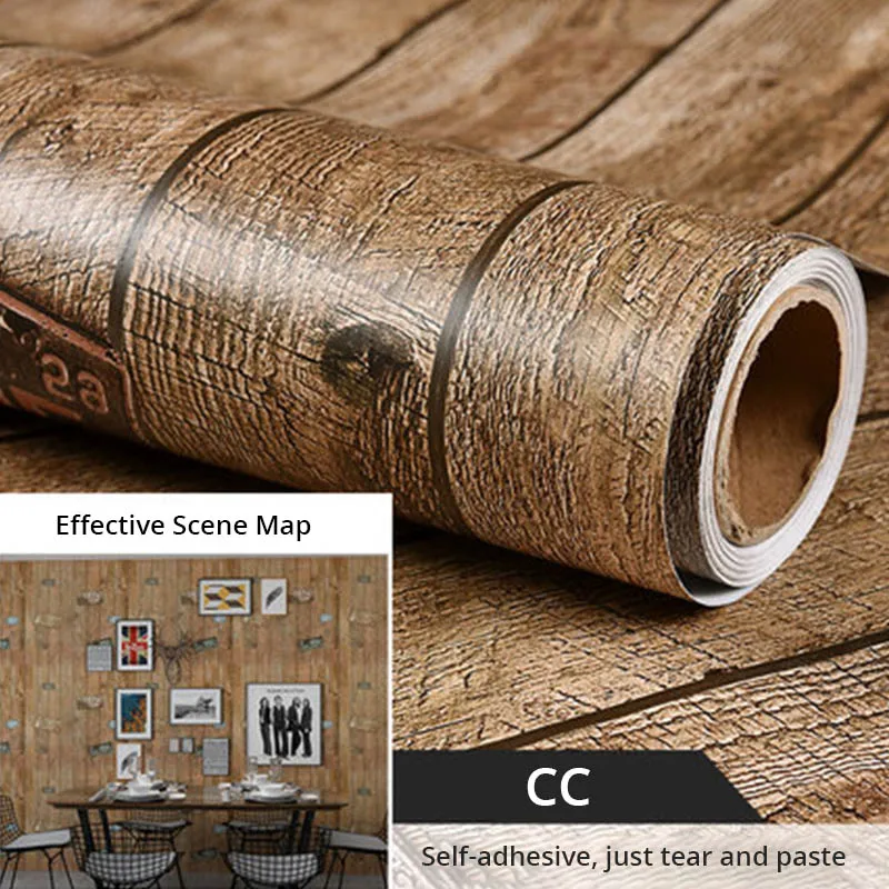 Винтажный плакат на стену наклейки для детской комнаты водонепроницаемые самоклеющиеся обои дверь комнаты мебель из древесины обновления наклейки - Цвет: CC