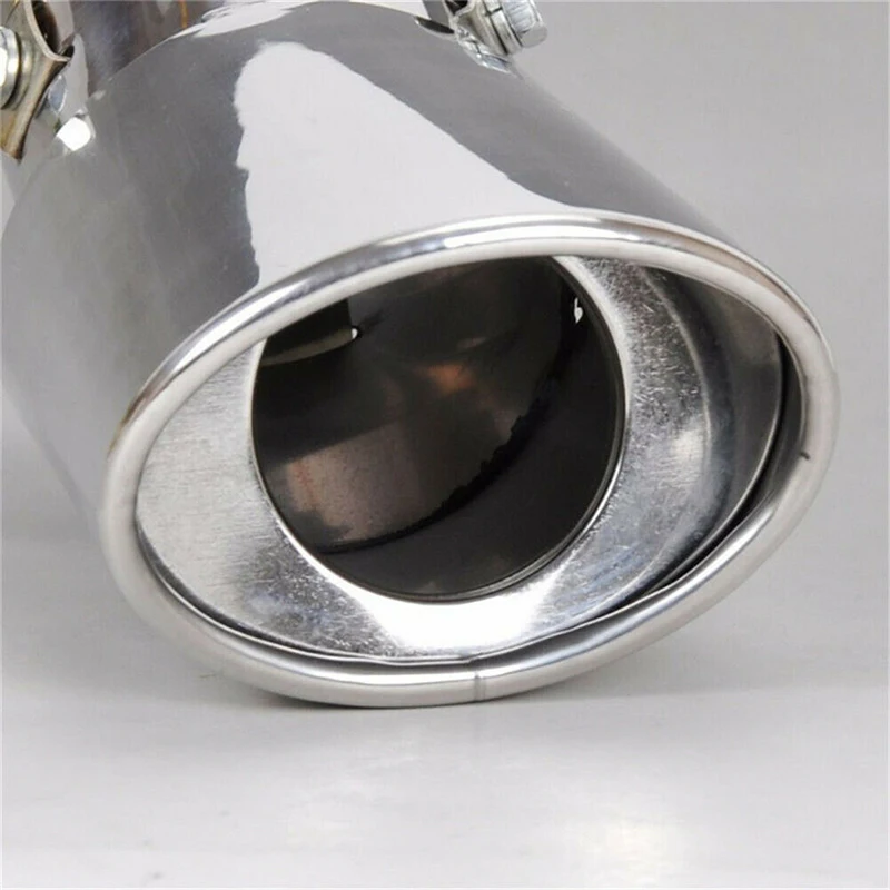 1 Pc Car Round Stainless Steel Chrome Exhaust Tail Muffler Tip Pipe Accessories Exhaust Tail Pipe