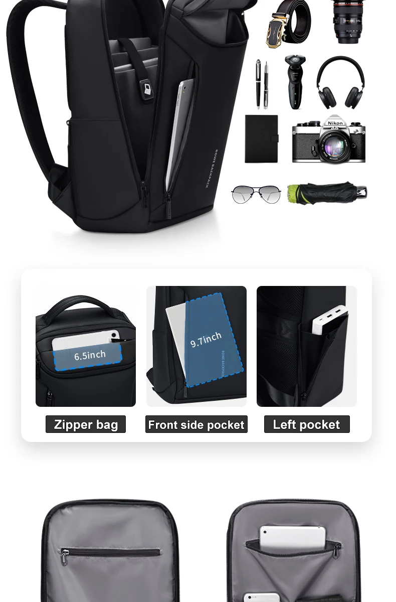 Мужской водонепроницаемый рюкзак для ноутбука с зарядкой от USB 15,6 дюймов, повседневная мужская Спортивная Дорожная сумка для ноутбука, профессиональный рюкзак для мужчин