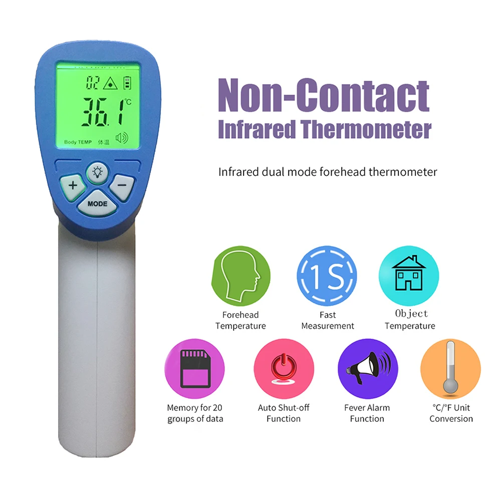 

Forehead Thermometer Non-Contact Digital LCD Display IR Infrared Body Forehead Thermometer Baby Adult Surface Temperature Gun