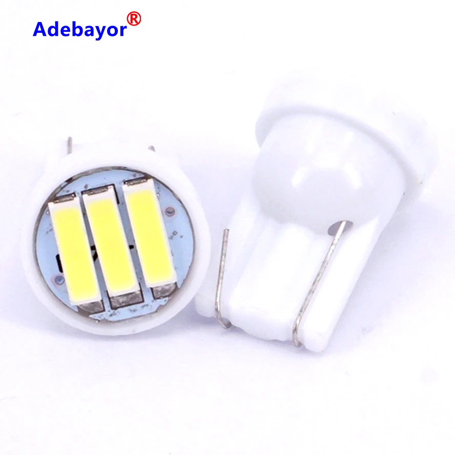 1000X Автомобильный светодиодный w5w 194 T10 7014 3 SMD 7020 t10 3smd ширина Клин для лампы авто