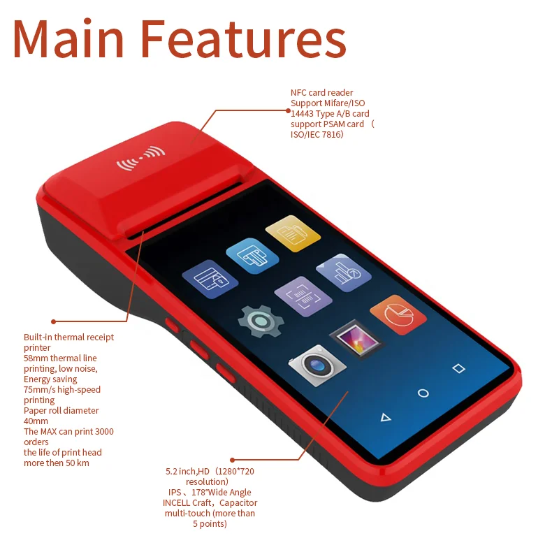 Android 58mm Printer POS PDA terminal 