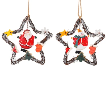 

Faroot 2020 Christmas Decoration Pendant Snowman Santa Claus Ornament for Home Coffee Shop Christmas Decoration