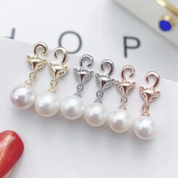 

New Arrival FOX STYLE 925 Sterling Silver Earrings Fashion Earrings Settings Findings Jewelry Parts Fittings for Edison Pearls