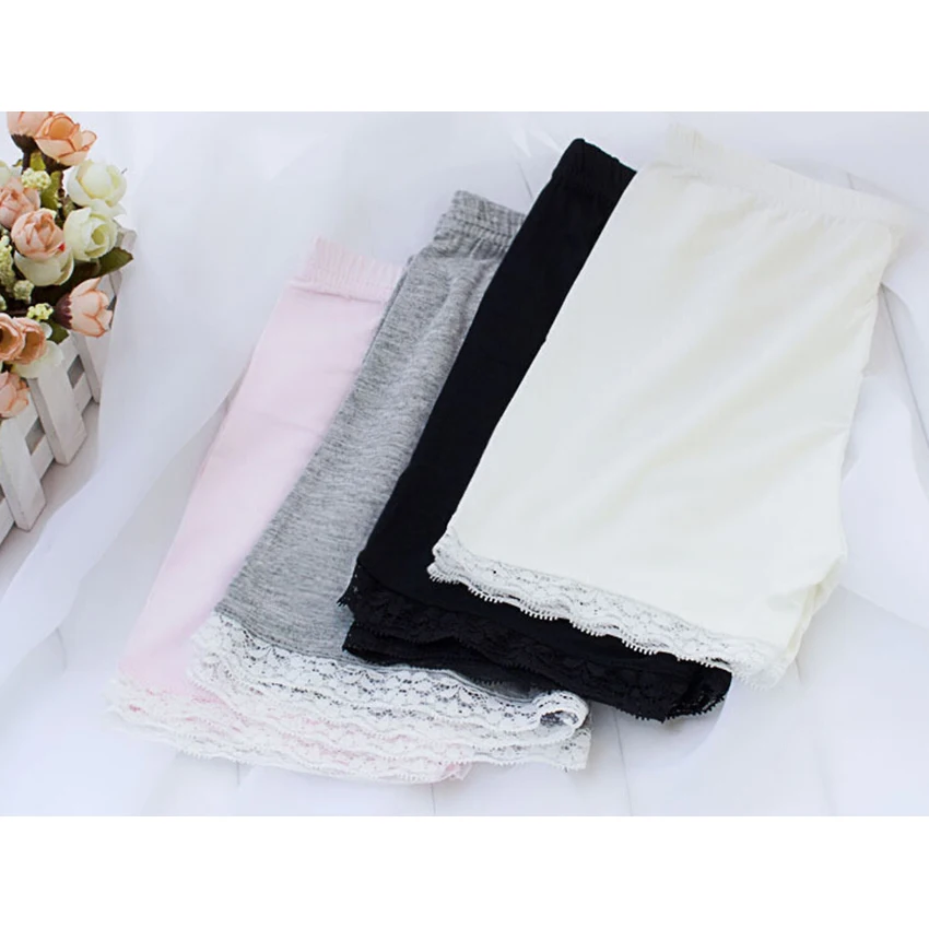 Summer children's cotton underwear lace bottoming Girls' panties super stretch safety pants Lace Border Anti Panic Panties