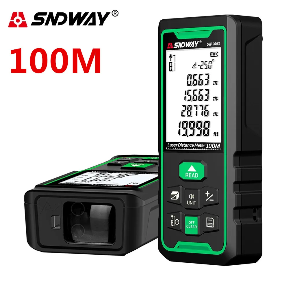 SNDWAY Laser Rangefinder Tape Measure Trena Laser Distance Meter Range Finder Electronic Roulette Digital Ruler Lazer metro Tool
