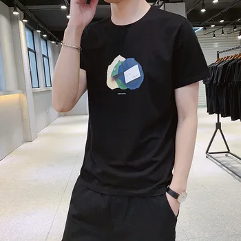 

ZHIJING Short Sleeve T-shirt Men's Teenager Korean-style Slim Fit Base Shirt Summer Men's T-shirt Men'S Wear Fashion