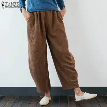 

Vintage Corduroy Pants Women's Spring Drop-Crotch Trousers 2020 Casual Solid Pantalon Palazzo Female Elastic Waist Turnip 5XL