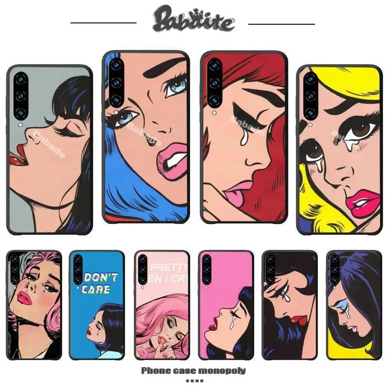 Роскошный чехол для телефона Babaite Pop Art Sad Girl Huawei Y7 2019 Mate 10 20 Lite Pro Honor 9x Чехлы |