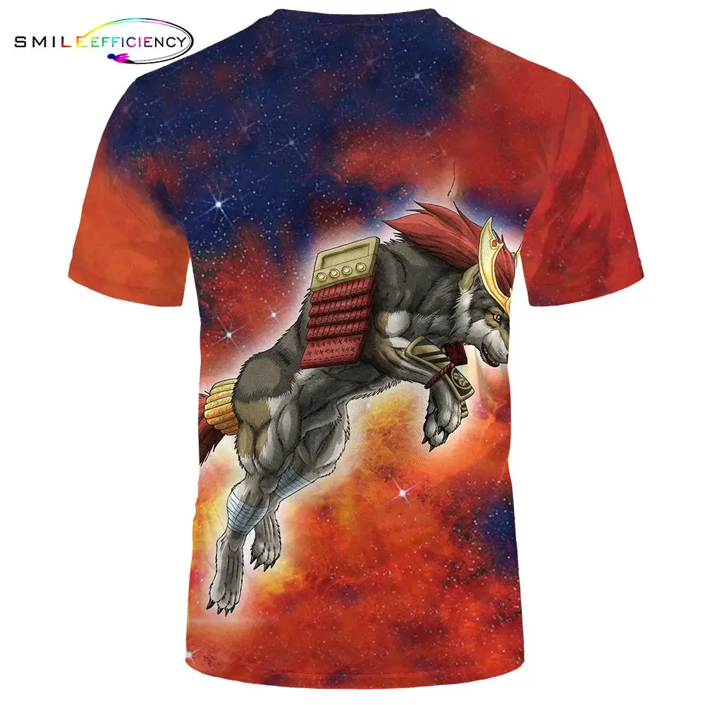 New O-neck wolf t shirt style Harajuku Short Sleeve T shirt 2019 Fashion Men Casual Tops tee Men fashion Wolf  3D Print T-shirt