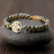 Pulseiras de couro vintage, pulseira de couro com pedra natural envoltório para homens e mulheres, bracelete boho da amizade artesanal