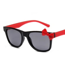 Модные детские солнцезащитные очки с бантом для девочек, милые детские очки, цветные солнцезащитные очки с оправой