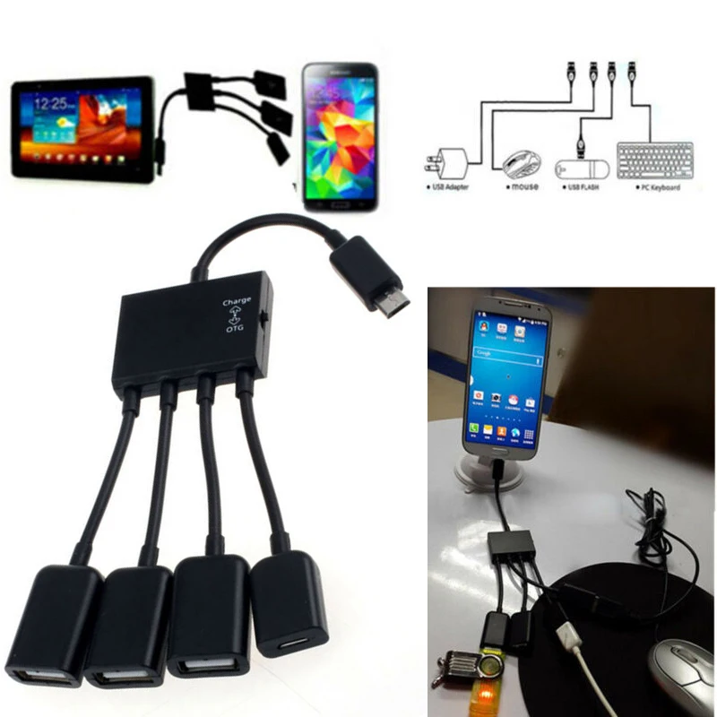 1x Micro USB кабель в комплект поставки входит адаптер Мощность зарядки 4-портовый концентратор для телефонов на базе Android с Bluetooth