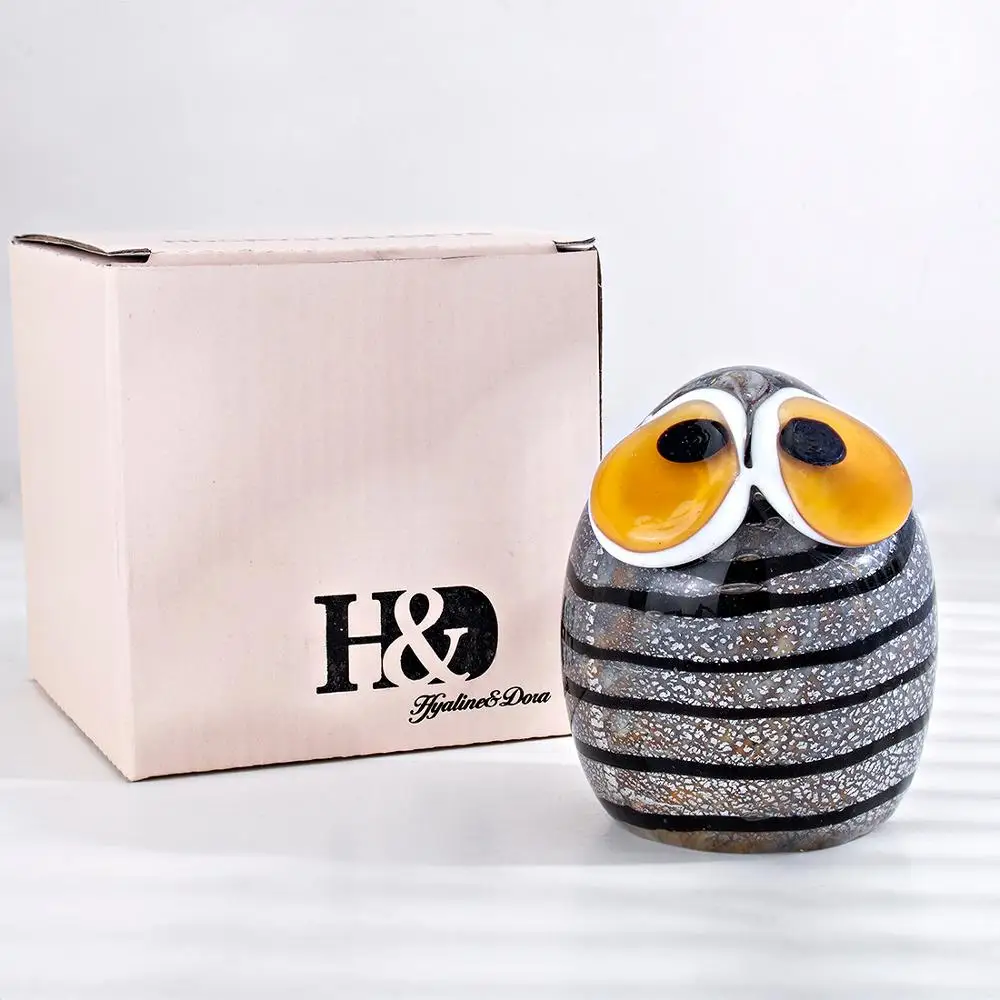 H &amp D 3 5 ''ручная работа Сова выдувная стеклянные фигурки коллекционный