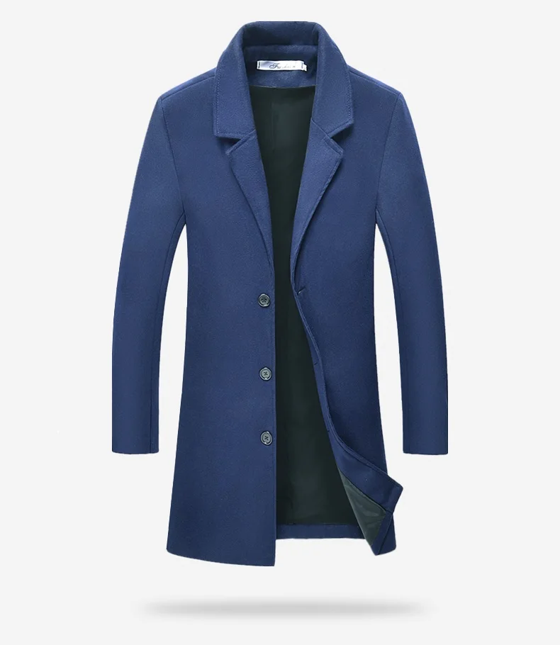 Winter Wool Jacket Men's High-quality Wool Coat casual Slim collar wool coat Men's long cotton collar trench coat Winter Wool Jacket Men's High-quality Wool Coat casual Slim collar wool coat Men's long cotton collar trench coat
