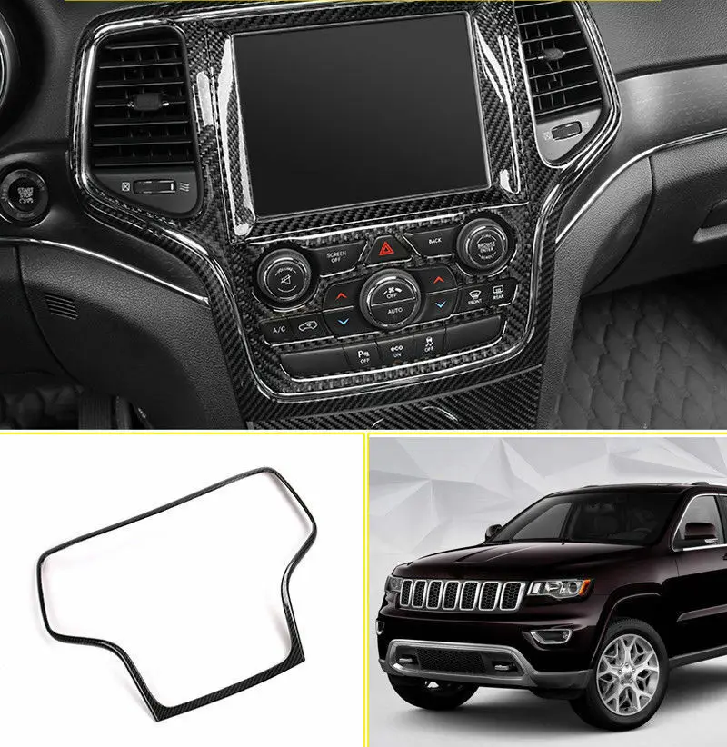 Для Grand Cherokee-18 углеродное волокно вид gps на приборной панели окантовка навигатора отделка
