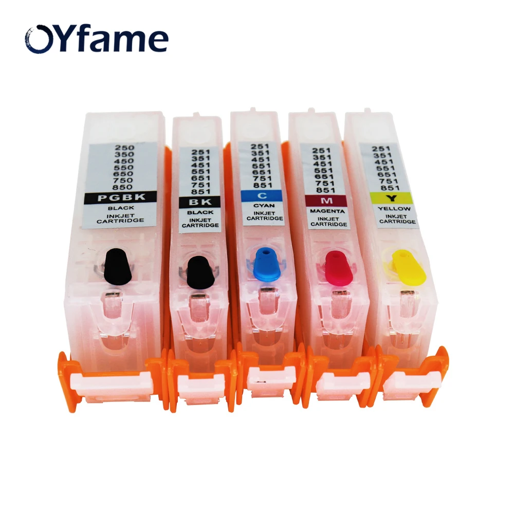 OYfame для Canon 850 851 картриджи Refillabe картридж MG5480 MX928 MX728 MG6400 MG5580 MG6680 MG5680 iX6880 iX6780|cartridge for